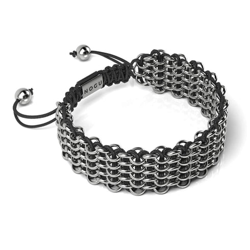 Liens Panda | Bracelet Kismet de luxe | Noir x Argent